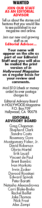 Wanted - Editorial Advisors